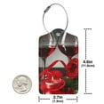 thumbnail image 4 of Disketp 4 Pcs Luggage Tag For Suitcase,Red Wine Rose Leather Baggage Tag With Stainless Steel Loop Privacy Cover For Women Men Girls, 4 of 5