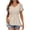 Beige, variant on Fesfesfes Tops for Women Casual Spring Women Summer Fashion Solid Regular V Neck Women Short Sleeves Top Blouse Work Out Tops 8(L)