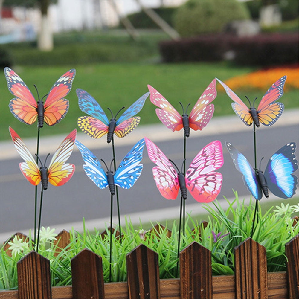 Details about   10/40PCS Butterfly Stakes Garden Butterfly Ornaments for Indoor/Outdoor Yard HOT 