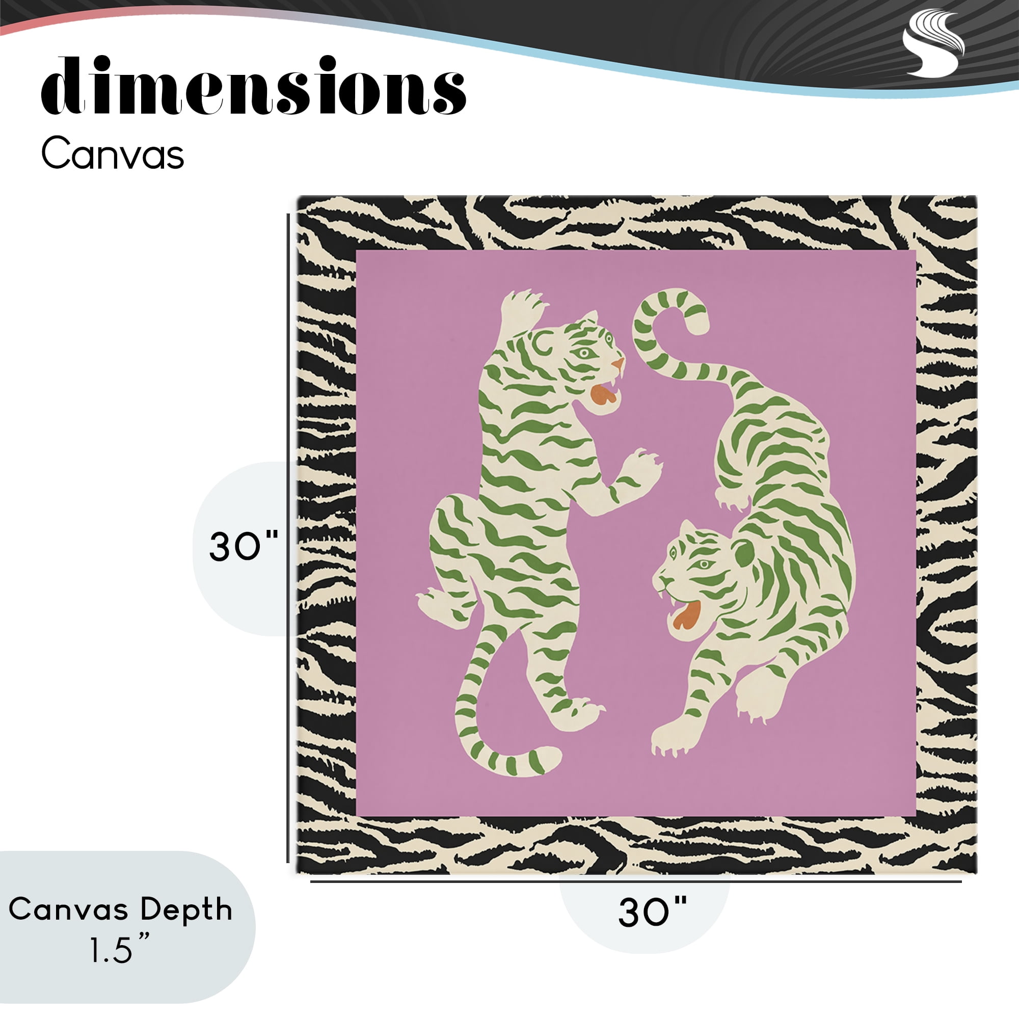 Stupell Industries Purple & Green Twin Tigers Canvas Wall Art, design by Karolina Sato