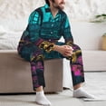 thumbnail image 7 of Lsque Lost Golden Key Pattern Long Sleeve Pajama Set for Men - Soft 2-Piece Sleepwear and Loungewear Set with Pockets, Comfy Nightwear-Medium, 7 of 7