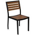 thumbnail image 1 of Flash Furniture Patio Dining Side Chair with Poly Slats in Faux Teak, 1 of 10