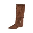 thumbnail image 3 of Miaoju Fold Over Boots for Women Knee High Shark Boots Flat Shoes Women's Long Boots, Wide Calf, Fall Winter Shoes, 3 of 9