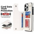 thumbnail image 6 of Allytech Flip Wallet Case for iPhone 14 Pro with Card Slots, Premium PU Leather [RFID Blocking] [Double Magnetic Button] Kickstand Shell, Shockproof Anti-Fall Protective Case - White, 6 of 7