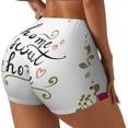 thumbnail image 2 of Fotbe Home Sweet Home Floral Seamless Shorts, Womens Workout Shorts High Waist Stretch Booty Short for Gym/Yoga/Running/Biking-Medium, 2 of 9