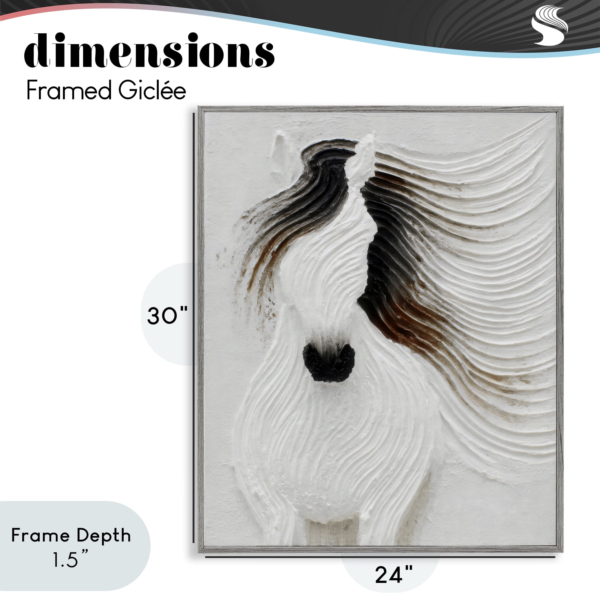 Stupell Industries Grooved Horse in Flowing Motion Gray Framed Giclee Art, design by Ink Drop Loft
