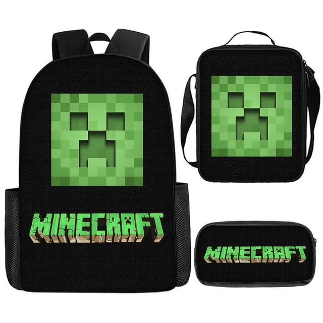 MINECRAFT school bag backpack three-piece set lunch bag stationery bag