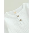 thumbnail image 5 of Toddler Baby Boys Clothes Cotton Linen Outfit Muslin Long Sleeve T-Shirt Tops Pants Set, 5 of 9