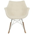 thumbnail image 7 of Modern Upholstered Rocking Chair – Small Accent Chair for Nursery, Kids, or Living Room | Nursing Chair with Curved Back & Wood Rocker Legs, Beige, 7 of 7