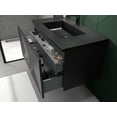 thumbnail image 3 of Moore 36 Inch Matte Black Wall Mount Vanity With A Integrated Black Sink, 3 of 5