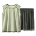 thumbnail image 3 of TAGOLD Kids Toddler Casual 2 Piece Outfits Set,Boys Girls Summer Sleeveless Tank Sets,Children's Solid Color Sleeveless Elastic Waist Shorts Mid Size Children's Summer Casual Home Suit Set,12 Years, 3 of 5