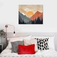 thumbnail image 4 of JEUXUS Framed Canvas Print Wall Art Woodland Nursery Decor Sunrise Pastel Mountain River Nature Wilderness Modern Art Decorative Boho Relax/Zen for Living Room, Bedroom, 4 of 4