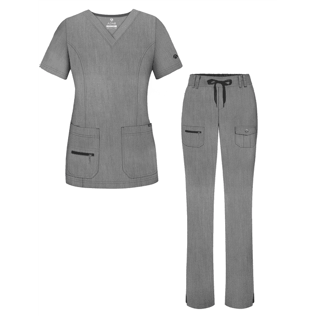 Adar Pro Heather Breakthrough Plus Ensemble de Sarrau pour Femmes - Haut à Col en V Amélioré et Pantalon à Multiples Poches