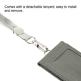 thumbnail image 2 of Uxcell Folded PU Leather ID Badge Holder with Lanyard with 1 Clear Window 4 Card Slot Gray, 2 of 6