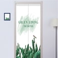thumbnail image 4 of Cortina divisoria cocina baño media cortina tela de lino verde pequeño dormitorio fresco sala de estar, 4 of 5