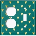 thumbnail image 6 of Metal Light Switch Plate Cover Elegant Yellow Heart Damask Green DAM093, 6 of 15