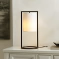 thumbnail image 2 of SAFAVIEH Tamiko 18 in. Modern Black Iron Table Lamp with White Cotton Shade, 2 of 6