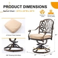 thumbnail image 2 of Outdoor Cast Aluminum Swivel Dining Chairs Set of 2, 360° Swivel Patio Chairs with Removable Cushions, Weather-Resistant High Back Armchairs for Garden, Bistro, Backyard,Poolside, 2 of 5