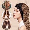 thumbnail image 6 of DODAMOUR Long Satin Bonnet for Women, Double Layer Soft Silk Bonnet for Long Hair, Elastic Bonnet with Tie Band Sleep Cap (Leopard), 6 of 6