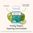 thumbnail image 3 of EZ Melts Dissolvable Vegan Vitamin D3 & K2 5,000 IU - Immune, Bone & Heart Health Support - Non-GMO - Green Apple - 90 Dissolvable Tablets, 3 of 11