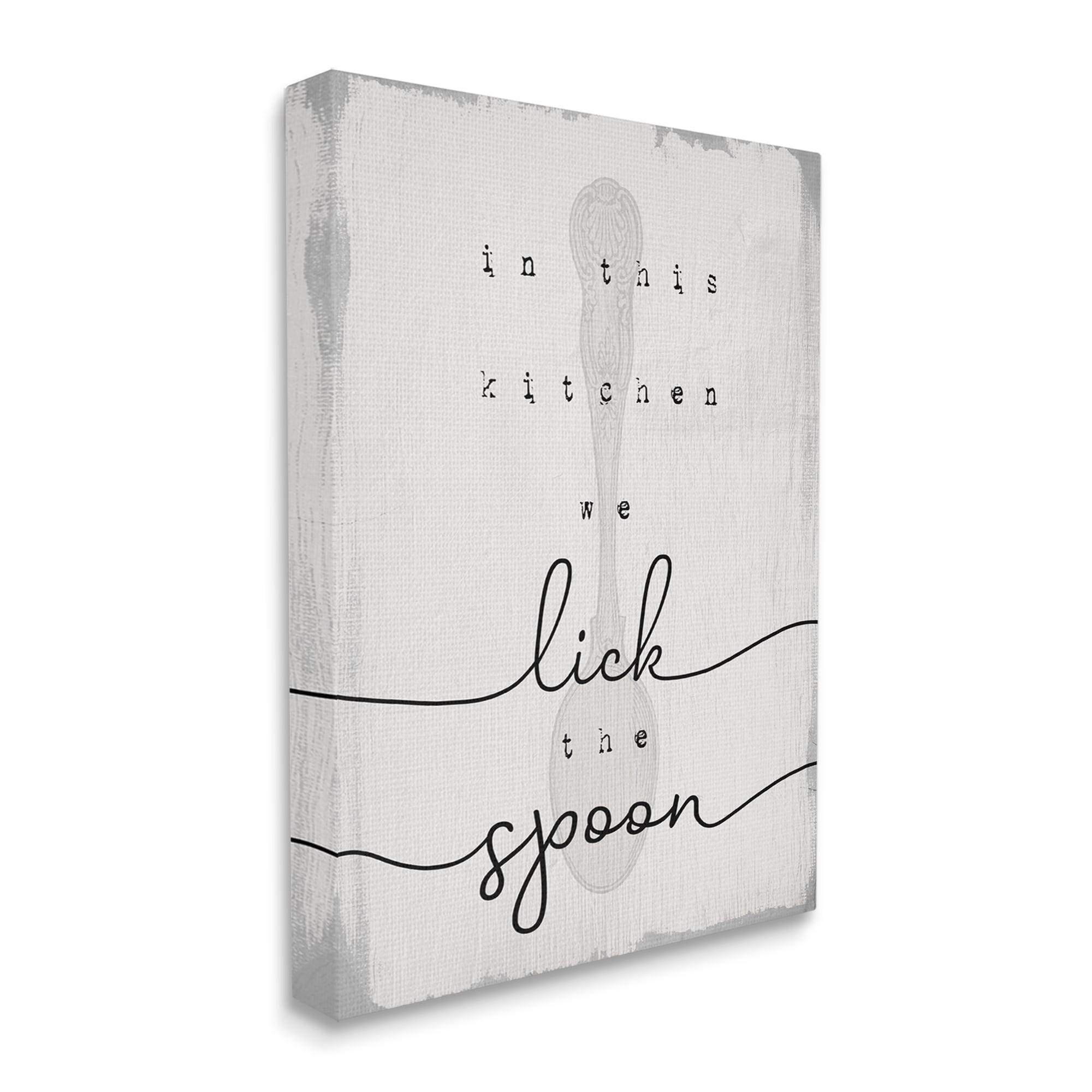 Stupell Industries Lick The Spoon Fun Baking Calligraphy Vintage Text Graphic Art Gallery Wrapped Canvas Print Wall Art, Design by Daphne Polselli