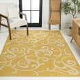 thumbnail image 4 of JONATHAN Y TUSCAN SUN 5 x 8 Area Rug, Maribel Traditional All-Over Scroll - Yellow/Cream, TSN205C-5, 4 of 9