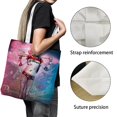 thumbnail image 3 of Harley Quinn Bolso de tela con estampado de lienzo para mujer, bolsa de compras reutilizable y estética, con cremallera interior, regalo para mujer,38*45cm., 3 of 6