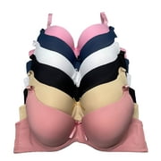 VIOLAS SECRET Women Bras 6 Pack of T-shirt Bra B Cup C Cup D Cup DD Cup DDD Cup 40DDD (X9289)