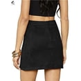 thumbnail image 6 of PULLIMORE Womens Faux Suede Short Skirt A-Line Knee Length Split High Waist Pencil Skirt (XL, Black), 6 of 6