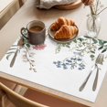 thumbnail image 3 of Vintage Floral Leaves Placemats Set of 8 Rustic Spring Flowers Place Mats Indoor Wipeable Table Mats Washable Cloth Dining Table Placemats for Kitchen Holiday Party Home Decor 13x19 Inch, 3 of 9