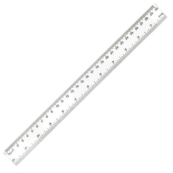 Tyeign Règle en Plastique Transparent avec Centimètre et Échelle, Longueur 30Cm, Légère et Durable, Idéale pour Étudiants, Artistes, Designers et Usage Scolaire, 1X Règle