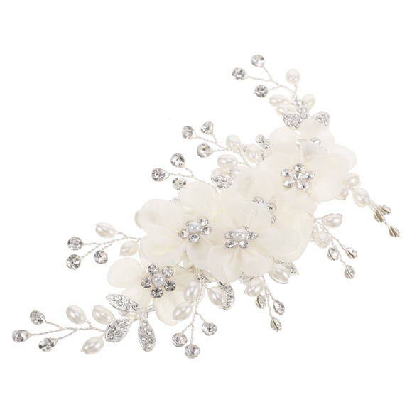 FUTUREORYY wedding hair barrette Silver Barrettes Artificial Elegant Hair Clipping for Bride 1Pcs