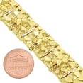 thumbnail image 2 of 15mm Chunky 0.25 mils 14k Yellow Gold Plated Nugget Link Bracelet, 8.5 inches + Anti-Tarnish Velvet Pouch, 2 of 7