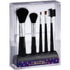 Pop Collection Black Makeup Brush Set with Stand, 6 pc