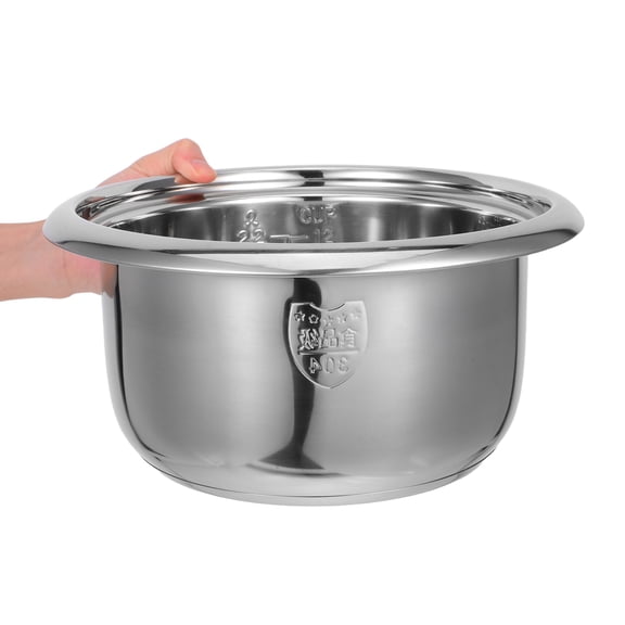 OUNONA Rice Cooker Liner Replacement Stainless Rice Cooker Inner Pot Even Heat Distribution 1Pcs