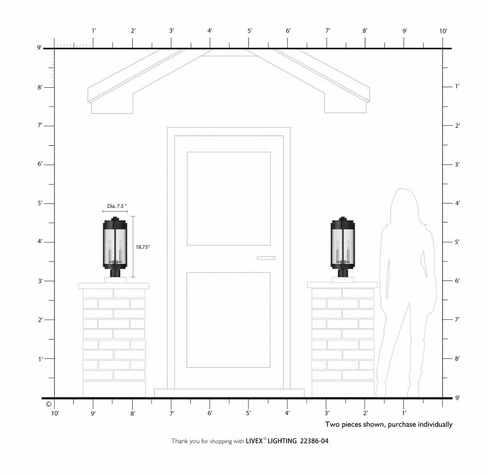 Livex Lighting - Sheridan - 2 Light Outdoor Post Top Lantern in Contemporary