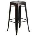 thumbnail image 5 of Emma + Oliver Commercial Grade 30" Round Antique Metal Bar Table Set-4 Backless Stools, 5 of 5