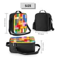 thumbnail image 2 of Picia Colorful Plastic Blocks Pattern Lunch box Lunch bag for men women Large capacity Lunchbox Reusable Lunch bags Insulated Lunch bag Lunch box cooler, 2 of 9