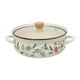 thumbnail image 3 of Olla de esmalte con tapa, olla para cocinar a fuego lento, utensilios de cocina vintage con doble asa, para espesar sopa flores, 3 of 9