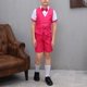 thumbnail image 4 of Odeerbi Chicos 4 Pcs Caballero Traje Formal Manga Corta Vestido Camisa + Traje Pantalones Cortos + Chaleco + Corbata Escenario Rendimiento Trajes Conjunto, 4 of 4