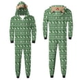 thumbnail image 2 of Odeerbi Christmas Onesie Pajamas for Family Holiday Sleep Jumpsuit Long Sleeve Family Christmas Pajamas Matching Sets Dad Fashion Lattice Print Plush Jumpsuit Sleepwear PJs Set Green, 2 of 6