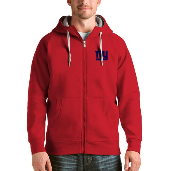 Men's Antigua Red New York Giants Victory Full-Zip Hoodie