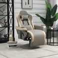 thumbnail image 2 of HOMCOM Manual Recliner Armchair PU Leather Lounge Chair w/ Adjustable Leg Rest, 135 °   Reclining Function, 360 °   Swivel, Cup Holder and, Storage Pocket, 2 of 9