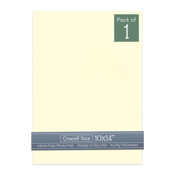 Off White 10x14 Uncut Art Mat Board - No Opening - 1 Mat