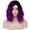 Black to Dark Purple, variant on RightOn Pink Wig for Women Short Curly Wavy Bob Wig Pink Hair Wig 14 Inches Synthetic Wigs with Wig Cap