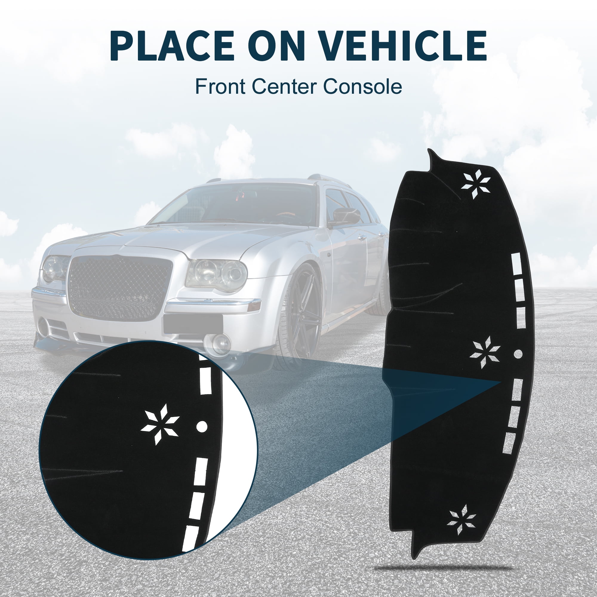Unique Bargains Dash Cover for Chrysler 300C Non-Slip Center Console Dash Cover Mat 1 Pcs