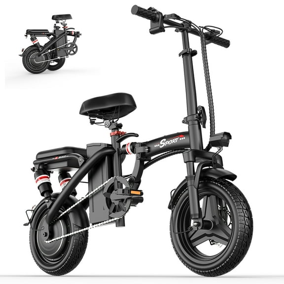 AZHAR Electric Bike for Adults, 500W Motor Folding Mountain Bike 14" , 25 Mph 30 Miles, 48V 15Ah Removable Battery, UL 2849