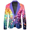 thumbnail image 5 of Valora Men Fahion Outfit Men's Suits Printed Rainbow Long Sleeve Coat and Pants TwoPiece Set for Holiday Parties and Events Orange 2XL, 5 of 6
