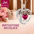 thumbnail image 2 of Heshpaws 925 Sterling Silver Birthstone Heart Pendant Necklace for Women, Christmas Birthday Anniversary Jewelry Gift, 2 of 2