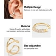 thumbnail image 3 of LNKOO 8 Pcs Ear Cuff, 8 Styles Cartilage Clip On Earrings Set Stainless Steel Ear Clip Fake Cartilage Earring Non Piercing Helix Cartilage Ear Clip (Gold)-Jewelry Gifts, 3 of 7